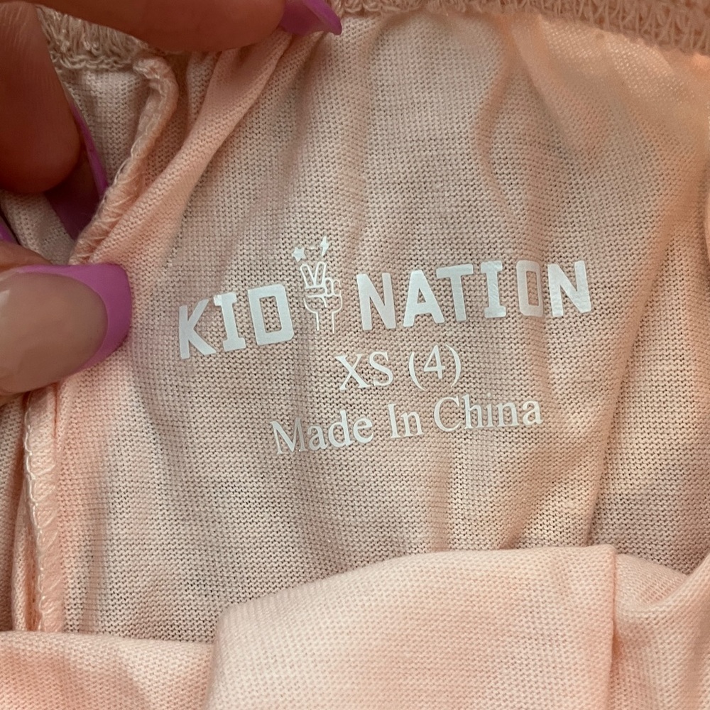 Kid Nation‎ Peach Shorts XS (4) Casual Elastic Waist Drawstring Graphic - Picture 2 of 6